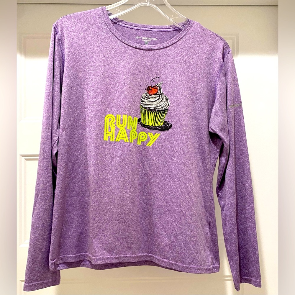 Brooks Run Happy Cupcake Long Sleeve Tee (L)